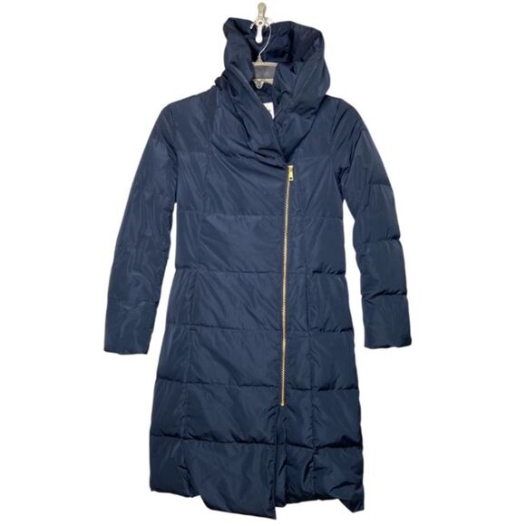 Cole Haan navy blue feather down hooded winter coat size XS - Picture 2 of 14
